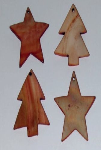 Bild von Anhänger, Perlmuttsterne/-Tanne, braun