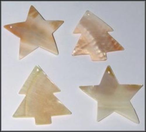 Bild von Anhänger, Perlmuttsterne/-Tanne - VE je12, natur