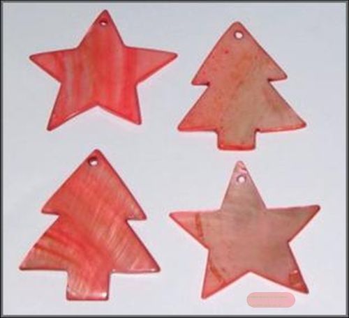 Bild von Anhänger, Perlmuttsterne/-Tanne, rot