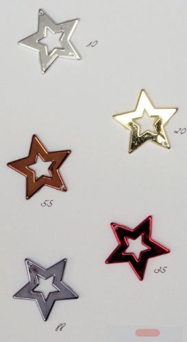 Bild von Anhänger, Sterne 45mm - glanz, silber