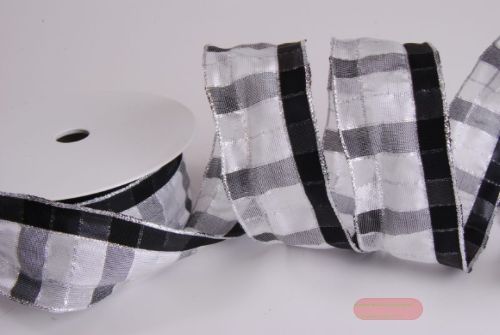 Bild von Band 20m/ 40mm, Karo, schwarz/weiss