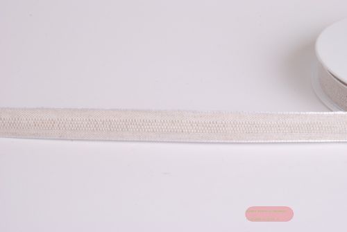 Bild von Band 20m/ 15mm, Muster in Leinen, weiss