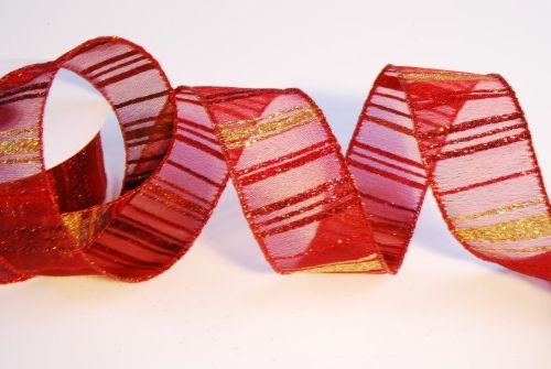 Bild von Band 10m/ 40mm, Glitterstreifen, rot 33