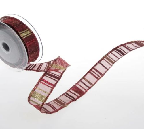 Bild von Band 10m/ 25mm, Glitterstreifen, rot 33