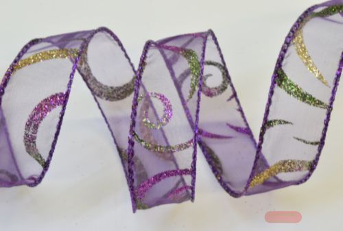 Bild von Band 10m/ 25mm, Glitterbogen, violett