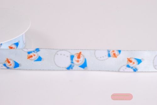 Bild von Band 25m/ 25mm, Schneemann, blau/blau