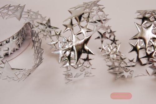 Bild von Band 10y/ 30mm, Lurex Sterne, silber