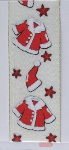 Bild von Band 25m/ 25mm, Nikokleid, rot/ecru