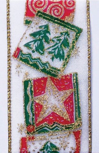 Bild von Band, 10y/ 60mm Weihnacht, grün/rot