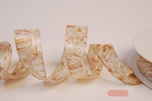 Bild von Band 25m/ 25mm, Baumkugel, ecru