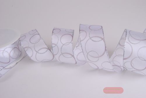 Bild von Band 20m/ 40mm, Kreise, weiss