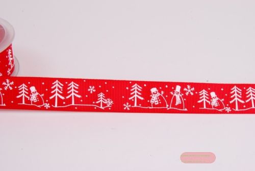 Bild von Band 20m/ 22mm, Ripps-Schneemann, rot/weiss