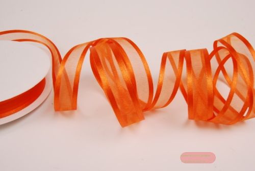 Bild von Band 25m/ 15mm, Organza D-Face satin, orange
