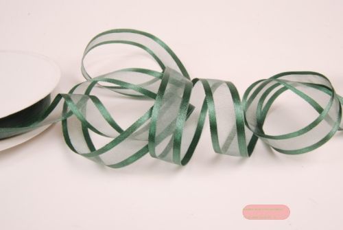 Bild von Band 25m/ 15mm, Organza D-Face satin, grün