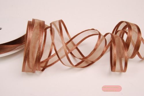 Bild von Band 25m/ 15mm, Organza D-Face satin, braun