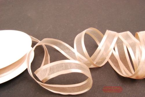 Bild von Band 25m/ 15mm, Organza D-Face satin, beige