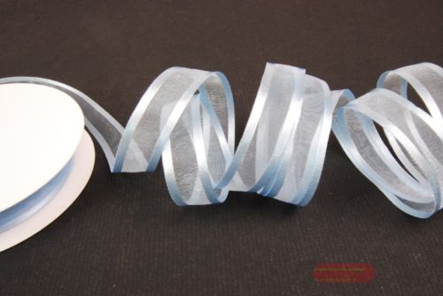 Bild von Band 25m/ 15mm, Organza D-Face satin, h'blau