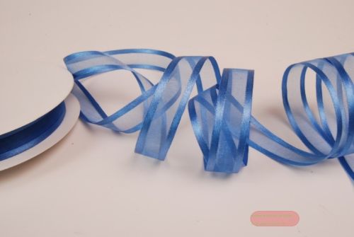 Bild von Band 25m/ 15mm, Organza D-Face satin, altblau
