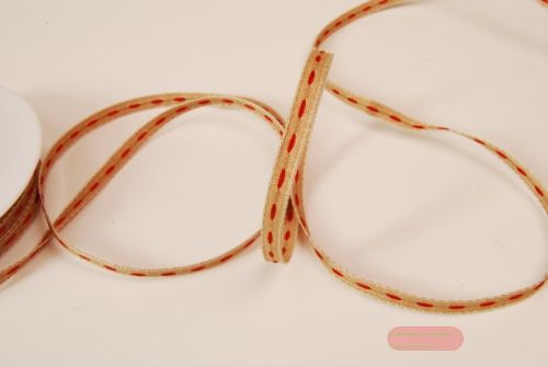 Bild von Band 20m/ 06mm, Leinen natur, rot