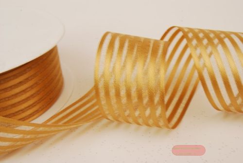 Bild von Band 25m/ 40mm, Streifenband, natur