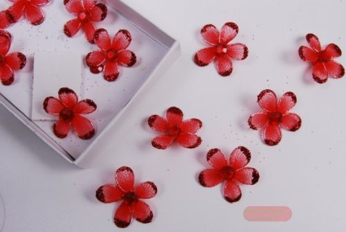Bild von Deco, Blume 25mm - klebend, rot