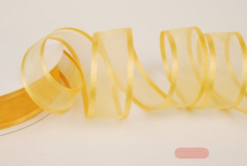 Bild von Band 25m/ 25mm, Organza D-Face satin, d'gelb