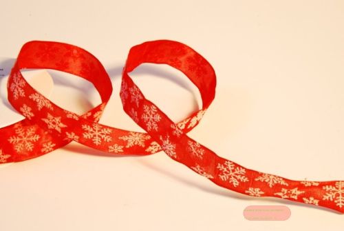 Bild von Band 25m/ 25mm, Schneesterne, rot