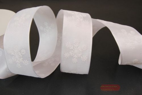 Bild von Band 20m/ 40mm, Schneesterne, weiss