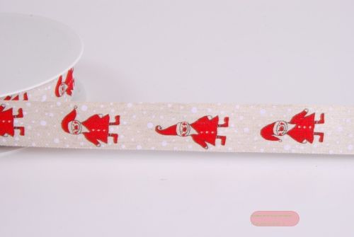 Bild von Band 20m/ 25mm, Santa auf Leinen, natur