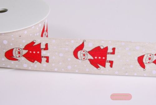 Bild von Band 20m/ 40mm, Santa auf Leinen, natur