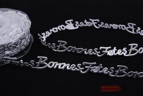 Bild von Band 10m/ 14mm, BonnesFetes klebend, silber