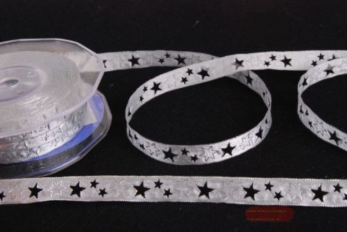 Bild von Band 20m/ 10mm, Stern gestanzt, altsilber