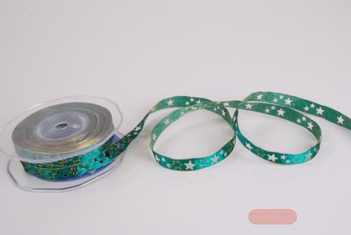 Bild von Band 20m/ 10mm, Stern gestanzt, grün
