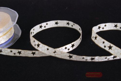 Bild von Band 20m/ 10mm, Stern gestanzt, ecru