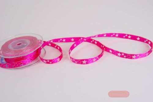 Bild von Band 20m/ 10mm, Stern gestanzt, fuchsia