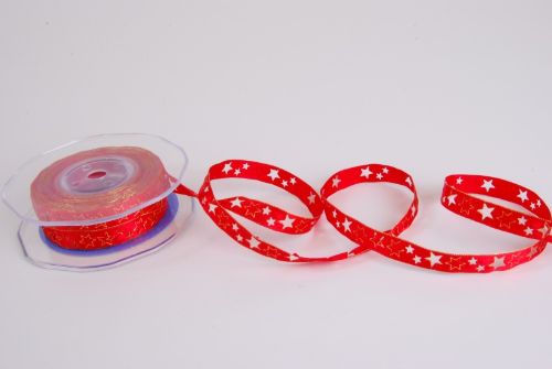 Bild von Band 20m/ 12mm, Stern gestanzt, rot