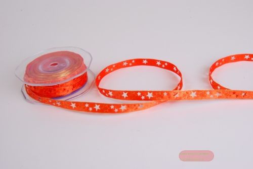 Bild von Band 20m/ 12mm, Stern gestanzt, mandarin