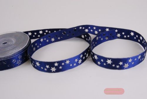 Bild von Band 20m/ 24mm, Stern gestanzt, d'blau