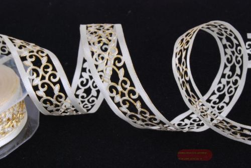 Bild von Band 20m/ 25mm, Deko gestanzt, ecru