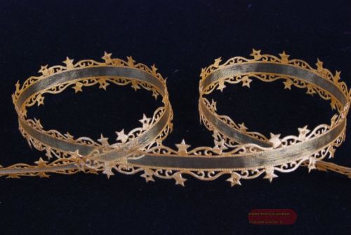 Bild von Band 20m/ 23mm, Sternen an Organza, gold