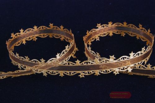 Bild von Band 20m/ 23mm, Sternen an Organza, braun