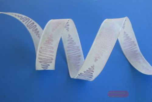 Bild von Band 15m/ 25mm, Wellen, pastellblau/silber