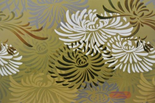 Bild von Bogen 70x 100cm, Blume, gold