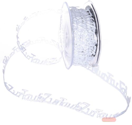 Bild von Band 10m/ 15mm, Zur Taufe 180x - klebend, weiss