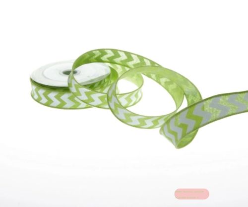 Bild von Band 10m/ 25mm, Leinen ZickZack, grün