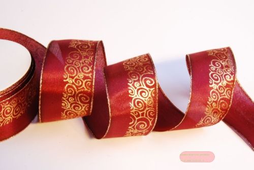 Bild von Band 20m/ 40mm, offene Kreise, rubin