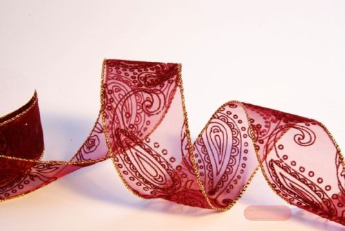 Bild von Band, 10m/ 50mm Paislay, bordeaux