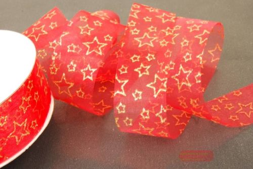 Bild von Band 20m/ 25mm, Star rain, rot