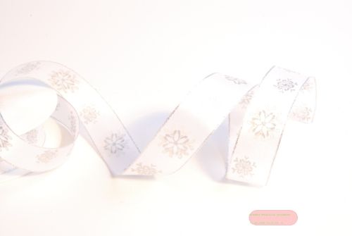 Bild von Band 20m/ 25mm, Snow Star, weiss