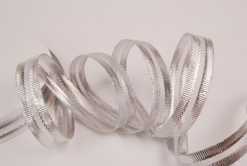 Bild von Band 50m/ 15mm, Mittelstreifen, silber